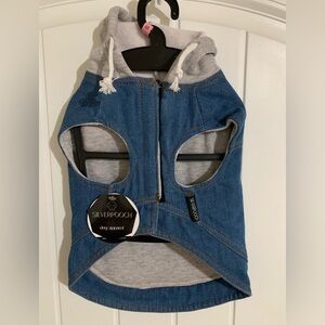 Silver Pooch Dog Denim Jean Jacket Sz Small “NEW”